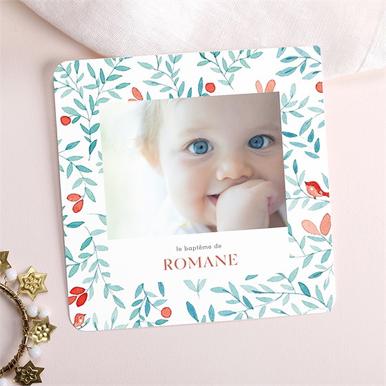 Faire-part de baptême féerie