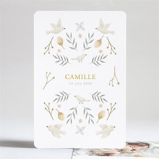 Faire-part naissance célébration portrait