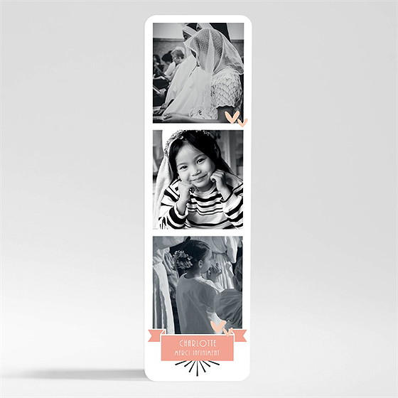 Remerciement communion invitation photomaton magnet