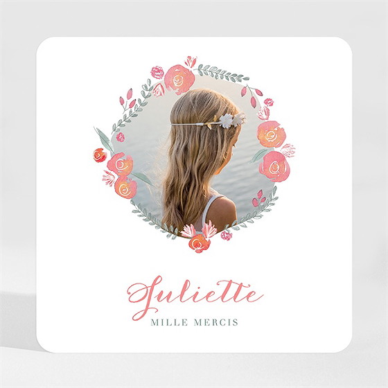 Remerciement communion couronne aquarelle magnet