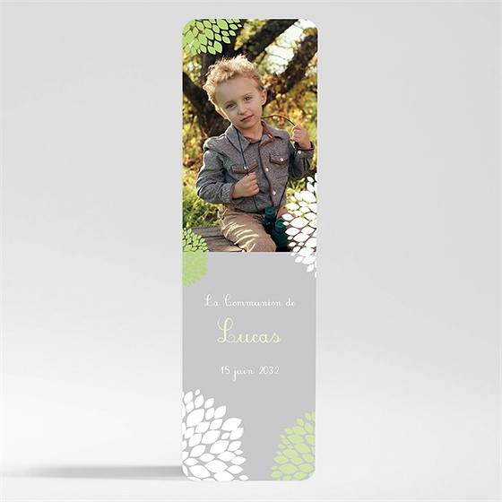 Signet communion cadre gris et lumière