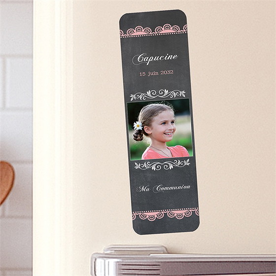 Signet communion dentelle rose magnet