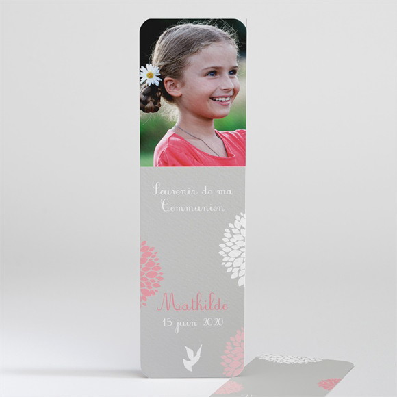 Signet communion Colombe et fleurs réf.N201288