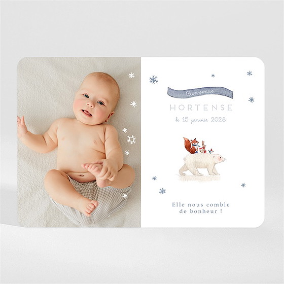 Faire-part naissance compagnons polaires magnet