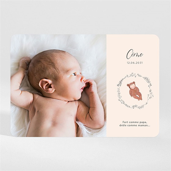 Faire-part naissance mon petit nounours magnet