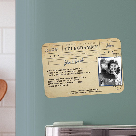 Faire-part mariage Notre Télégramme réf.N110108