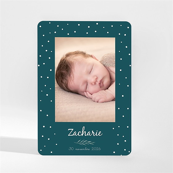 Faire-part naissance flocons délicats magnet