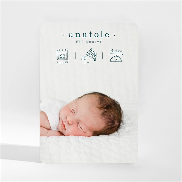 Faire-part naissance Vert emeraude magnet réf.N210116