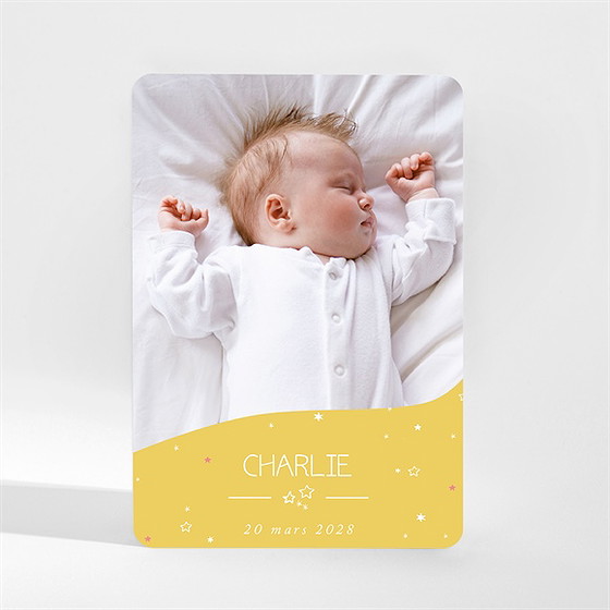 Faire-part naissance en jaune toute ! magnet