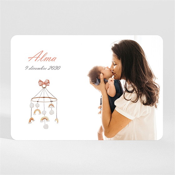 Faire-part naissance joli petit mobile magnet