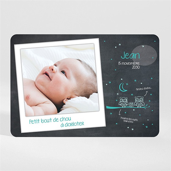 Faire-part naissance chouette alors magnet