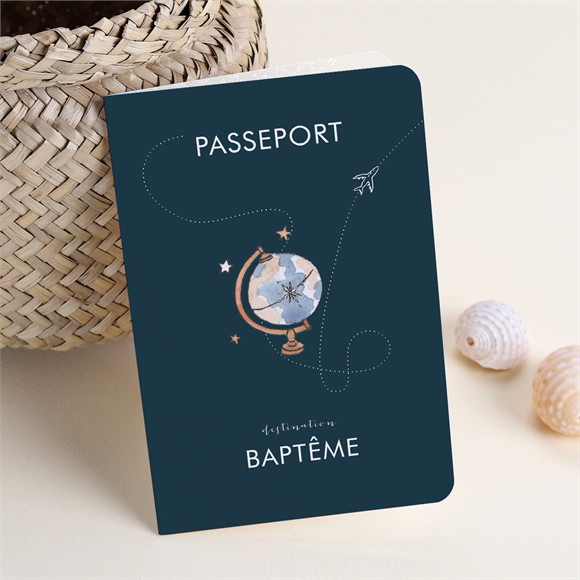 Faire-part de baptême Mon Passeport Bapteme réf.N401875