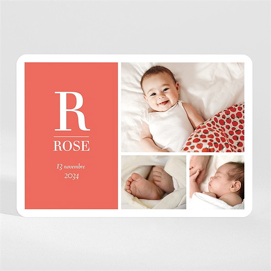 Faire-part naissance mon bébé grenadine magnet