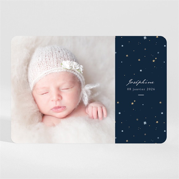Faire-part naissance Neige étoilée magnet réf.N110149