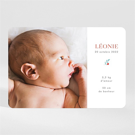 Faire-part naissance gentil coquelicot magnet