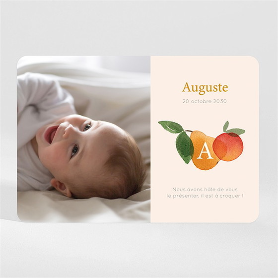 Faire-part naissance cocktail fruité magnet