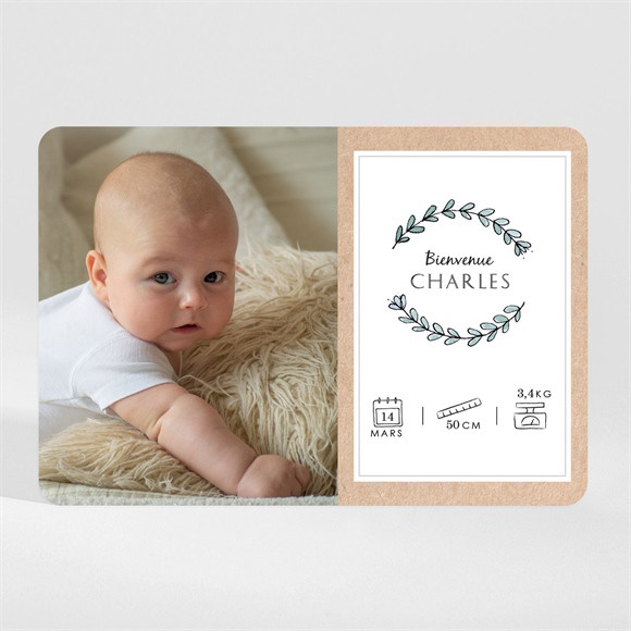 Faire-part naissance Notre Petite Merveille magnet réf.N110157