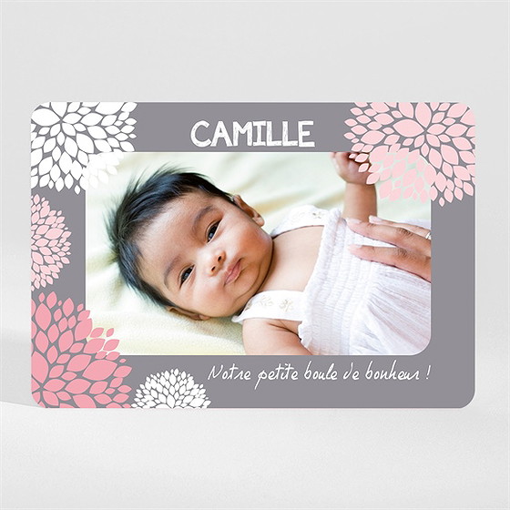 Faire-part naissance nature et pastel photo magnet
