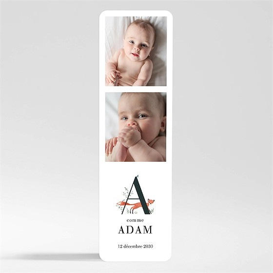 Faire-part naissance première initiale magnet