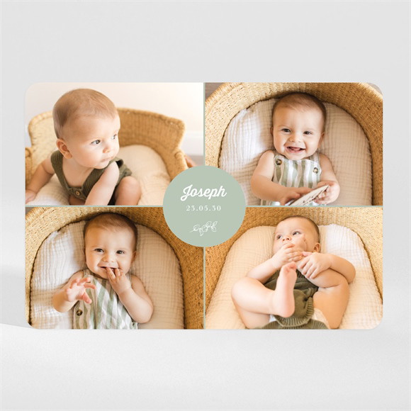 Faire-part naissance Multi photos magnet réf.N110170
