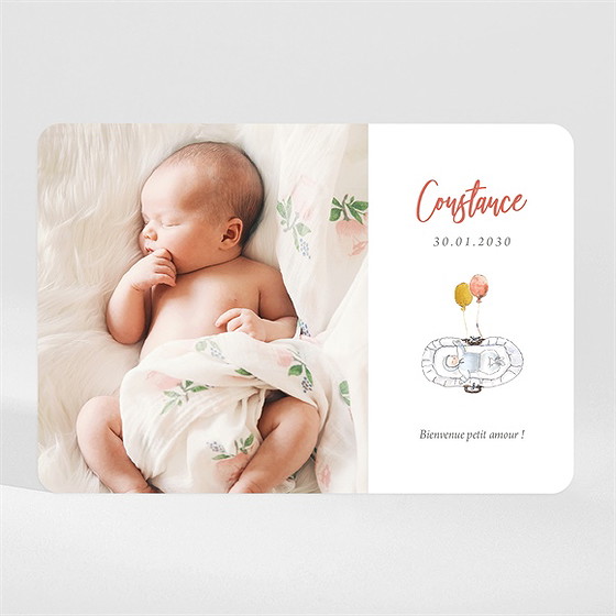 Faire-part naissance tendre aquarelle magnet