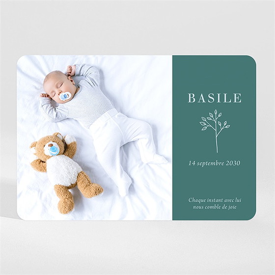 Faire-part naissance tendre pousse magnet