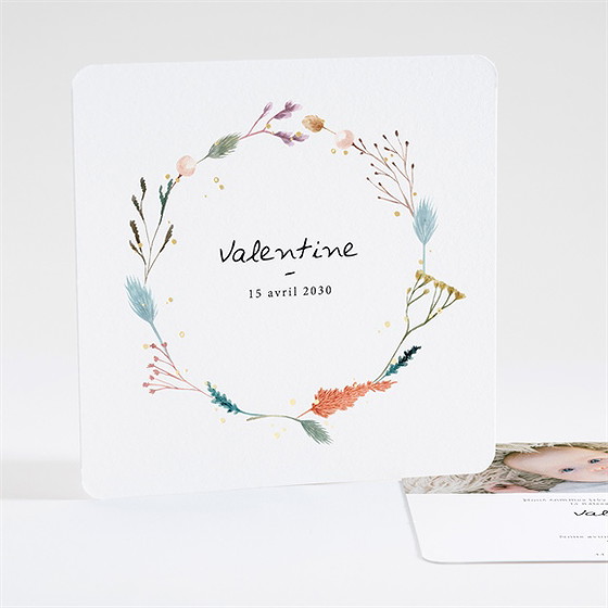 Faire-part naissance poésie dorure