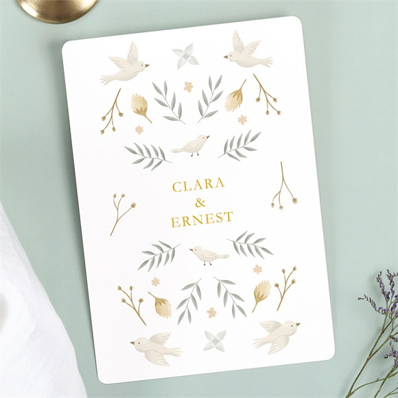 Faire-part mariage Céleste portrait réf.N241263