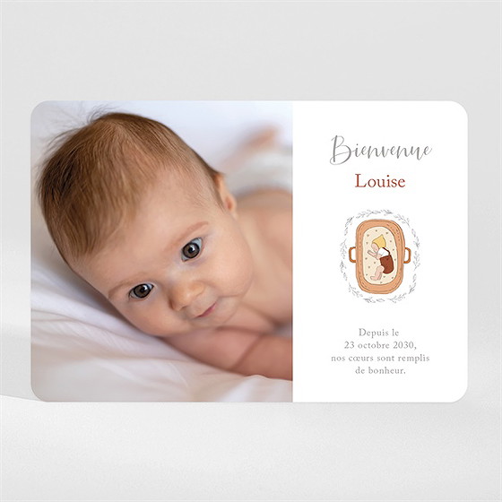 Faire-part naissance petit couffin magnet