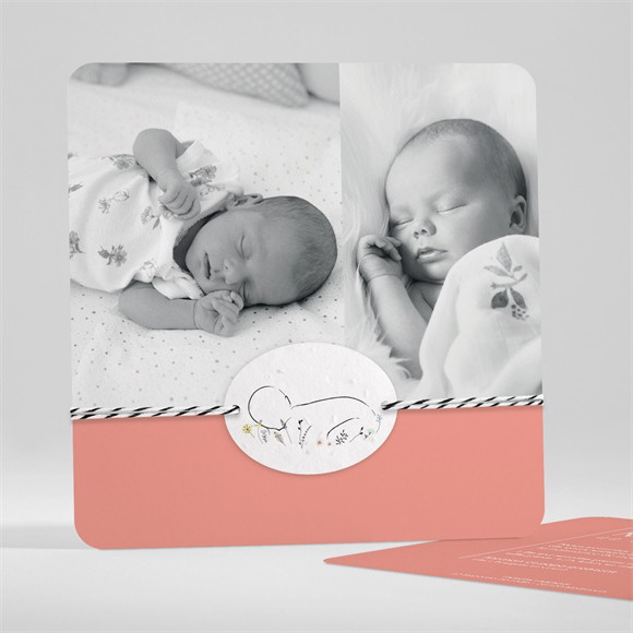 Faire-part naissance Sobre et chic ensemencée réf.N351322