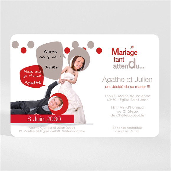 Faire-part mariage Humour original magnet réf.N110207