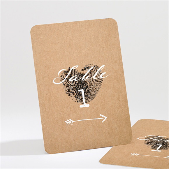 Numéro de table mariage Coeur croisé réf.N211502