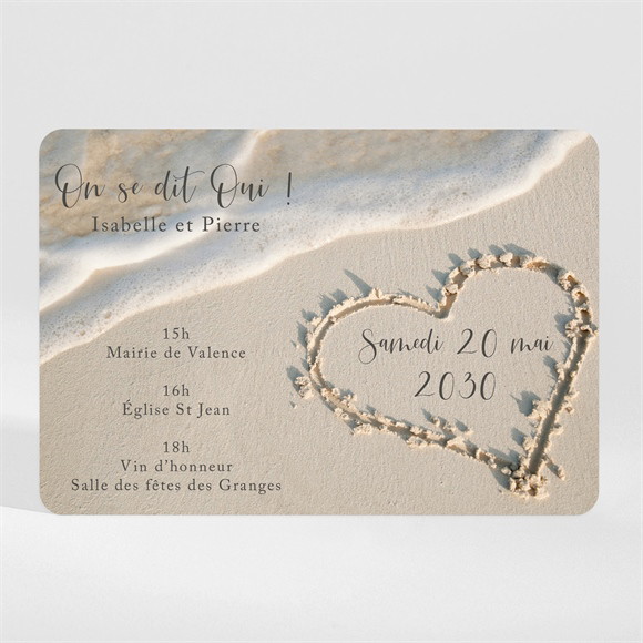 Faire-part mariage Dans le Sable magnet réf.N110210