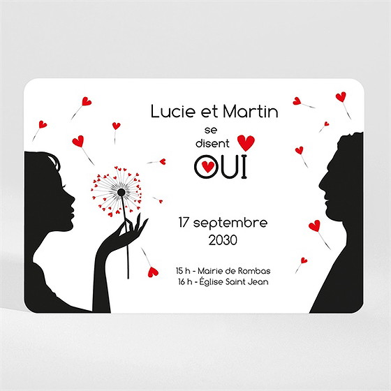 Faire-part mariage un oui en photo magnet