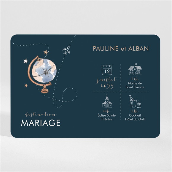 Faire-part mariage Notre Passeport Magnet réf.N110212