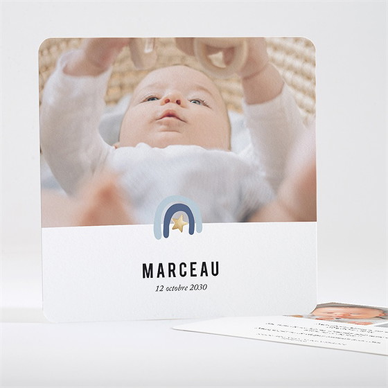 Faire-part naissance etincellant dorure