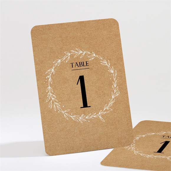 Numéro de table mariage Kraft champêtre réf.N211445