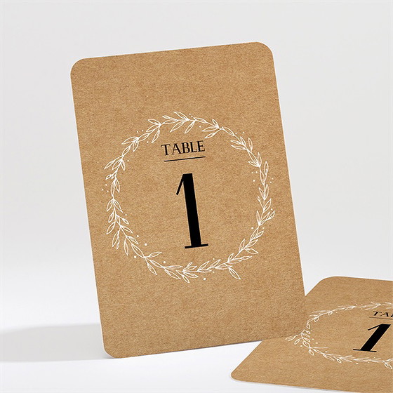 Numéro de table mariage kraft champêtre