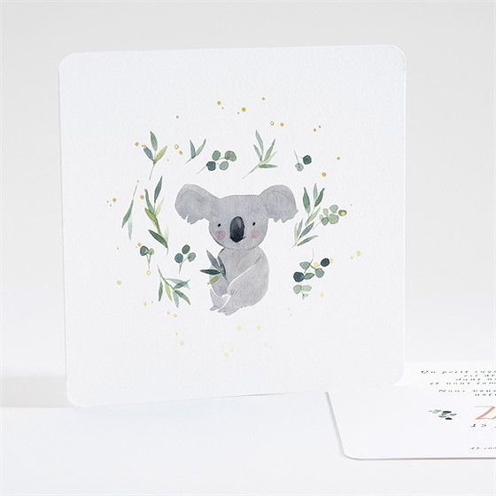 Faire-part naissance koala dorure
