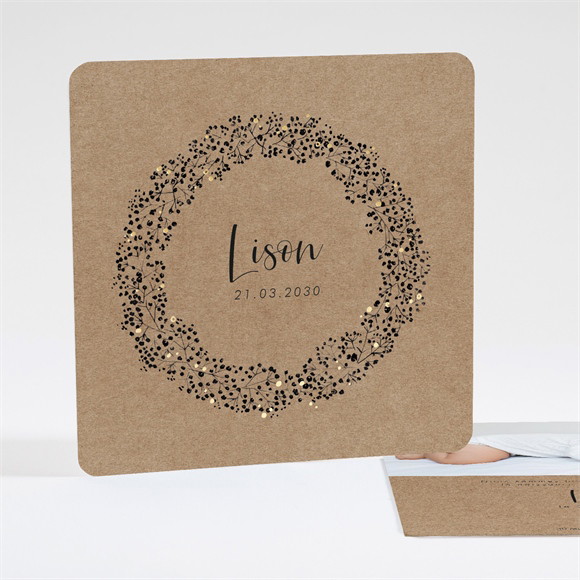 Faire-part naissance Tendre Secret Dorure réf.N351352