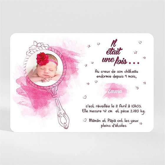 Faire-part naissance joli conte magnet