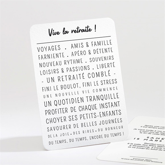 Carte invitation départ à la retraite Joli Programme réf.N211581
