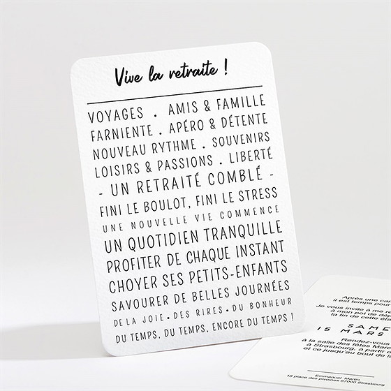 Carte invitation départ à la retraite joli programme