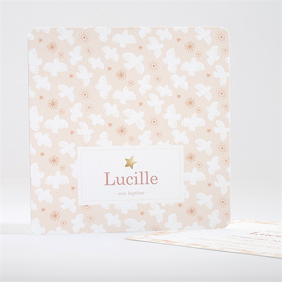 Faire-part de baptême l'envolée dorure