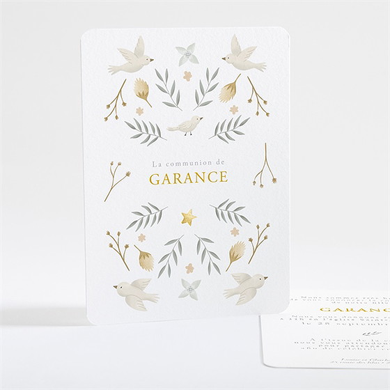 Faire-part communion en vérité dorure