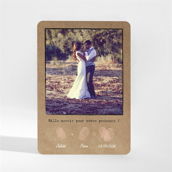Remerciement mariage Nos empreintes magnet réf.N210174