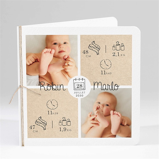 Faire-part naissance nos jumeaux