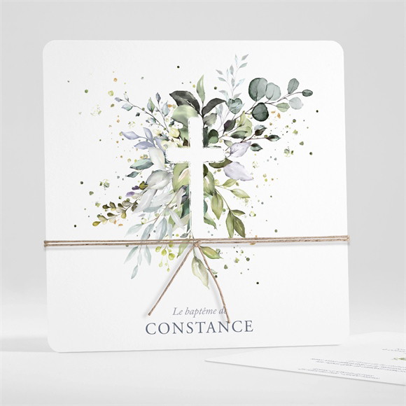 Faire-part de baptême En Lumière carré réf.N351390
