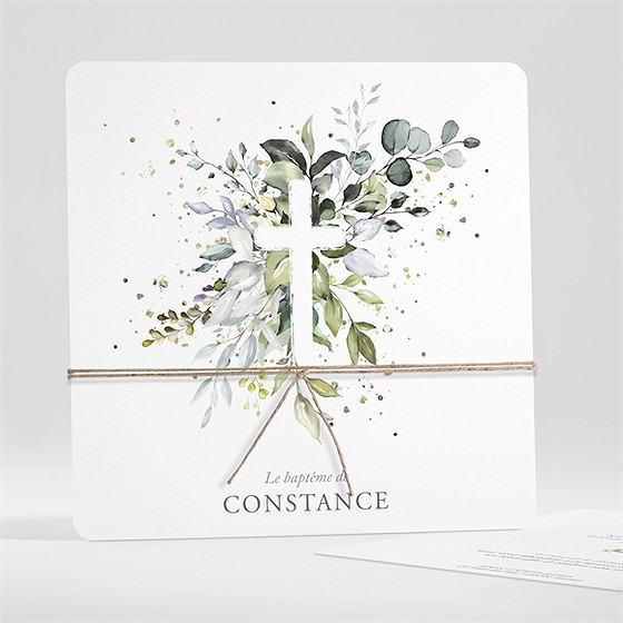 Faire-part de baptême en lumière carré