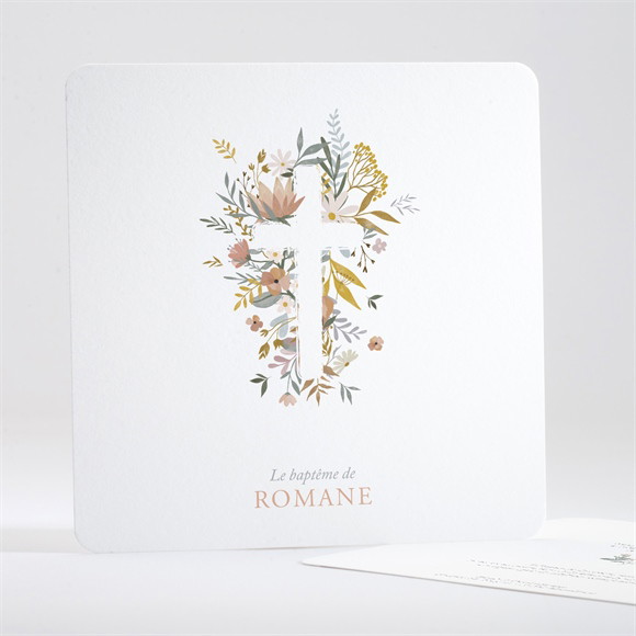 Faire-part de baptême Tout en Joie carré réf.N351391